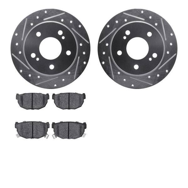 Dynamic Friction Co 7502-67042, Rotors-Drilled and Slotted-Silver with 5000 Advanced Brake Pads, Zinc Coated 7502-67042